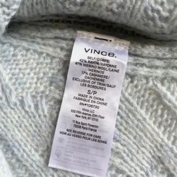 Vince Textured Cable Knit Tunic Sweater in Blue - Picture 10 of 14